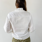 Diagonal Button Closure Blouse - White