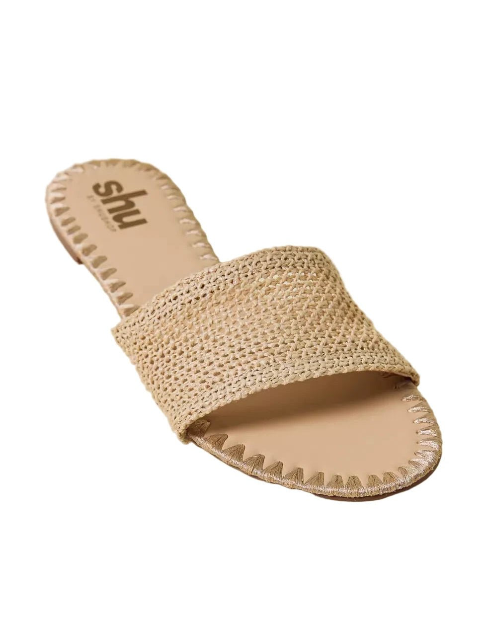 Dixie Woven Slip Sandal - Nude