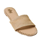 Dixie Woven Slip Sandal - Nude