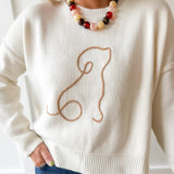 Dog Outline Graphic Sweater