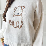 Dog Stitching Knit Sweater