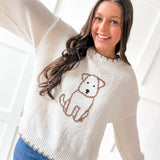Dog Stitching Knit Sweater