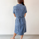 Dolene Button Up Midi Shirt Dress