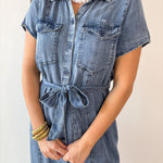 Dolene Button Up Midi Shirt Dress