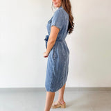 Dolene Button Up Midi Shirt Dress