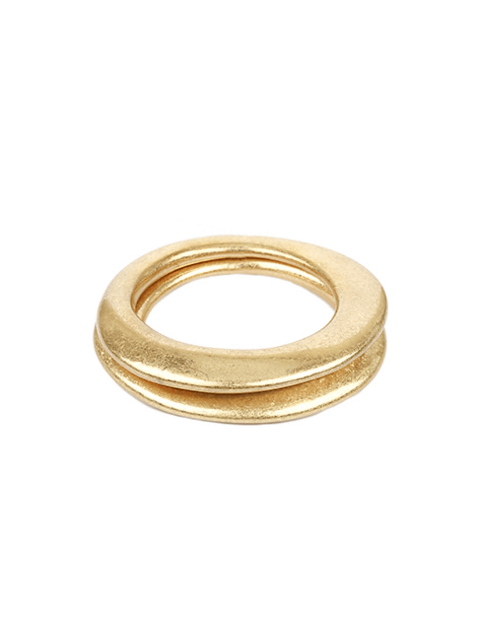 Double Row Flat Metal Bangle