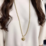 Double Wrap Gold Heart Pendant Necklace