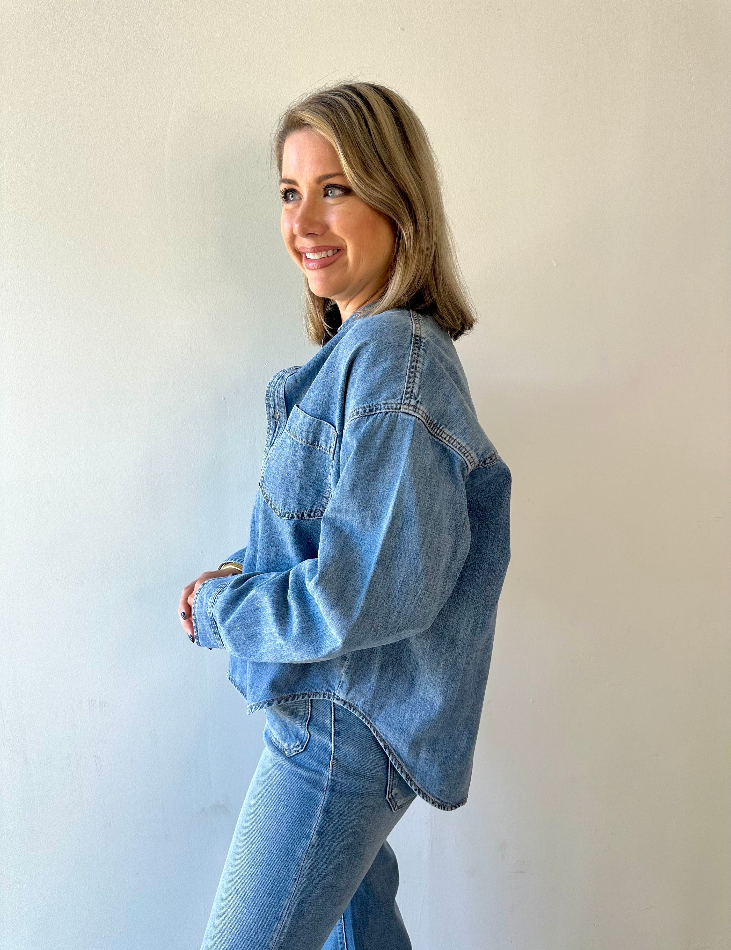 Dovie Denim Shirt Top
