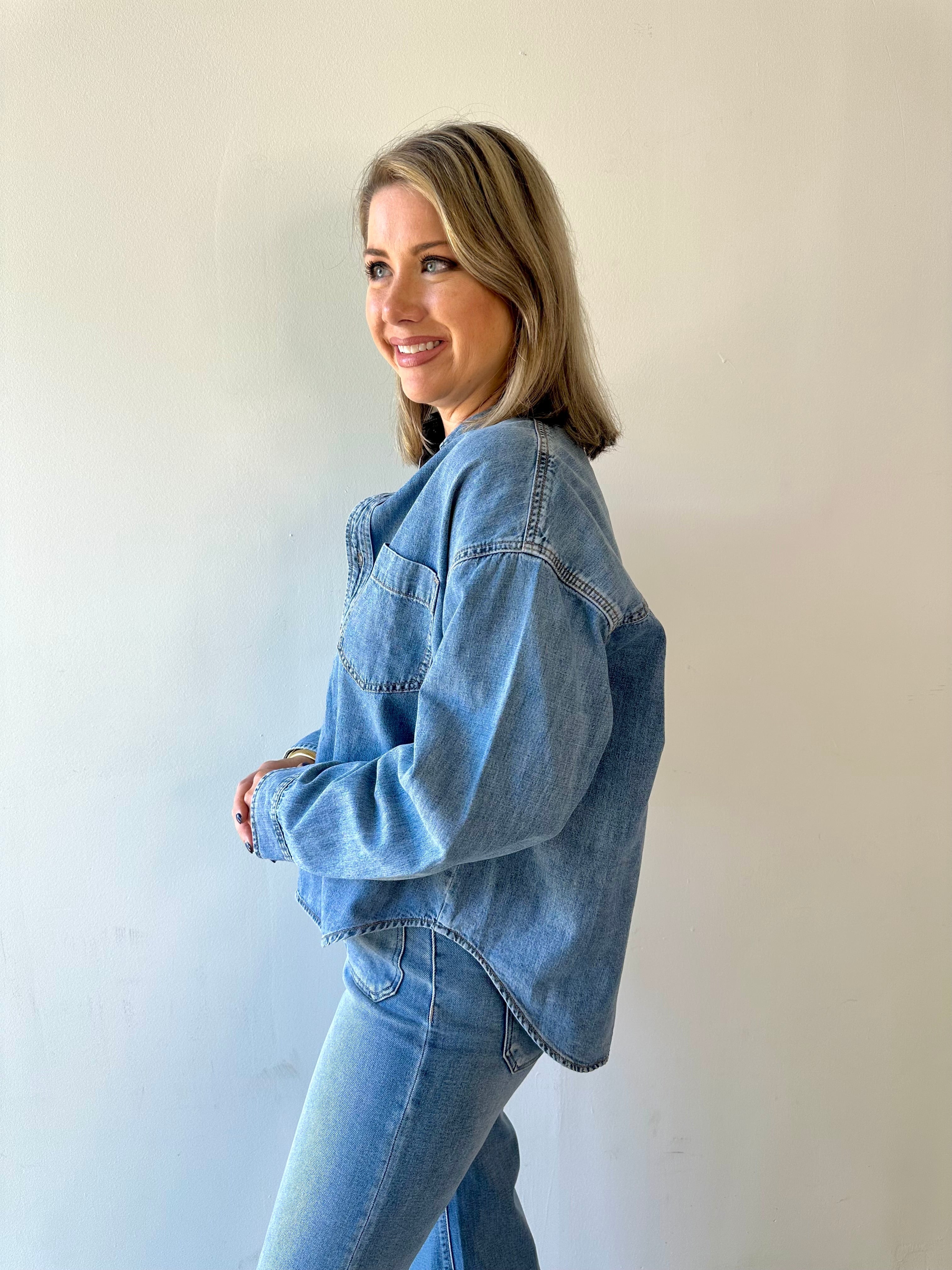 Dovie Denim Shirt Top