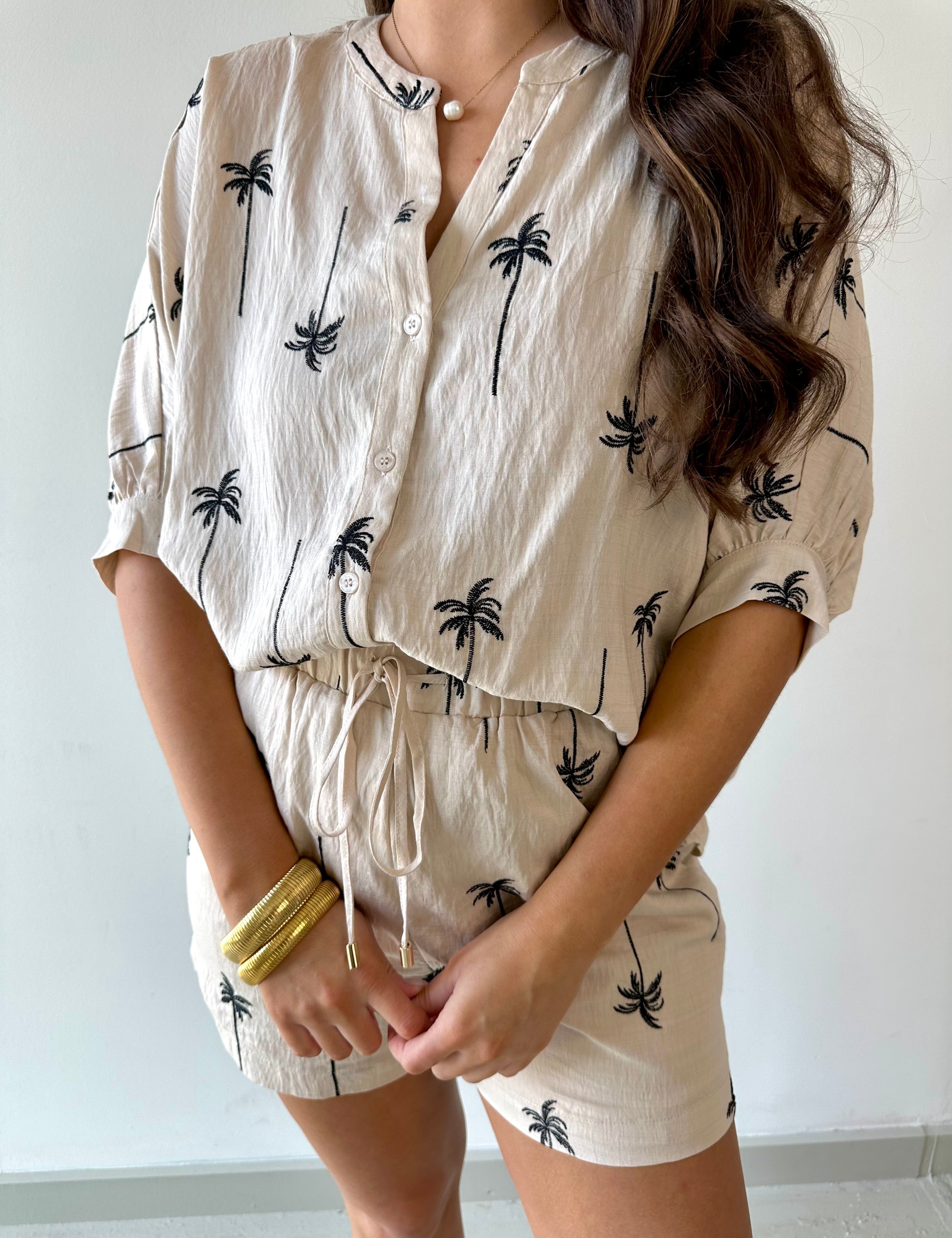 Drapey Embroiderd Top & Short Set