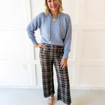 Drawstring Crew Sweater - Blue
