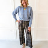 Drawstring Crew Sweater - Blue