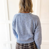 Drawstring Crew Sweater - Blue