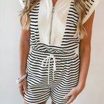 Drawstring Knit Romper