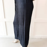 Drawstring Waist Pants - Navy