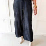 Drawstring Waist Pants - Navy