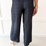 Drawstring Waist Pants - Navy