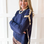 Drop Shoulder Sweater - Midnight