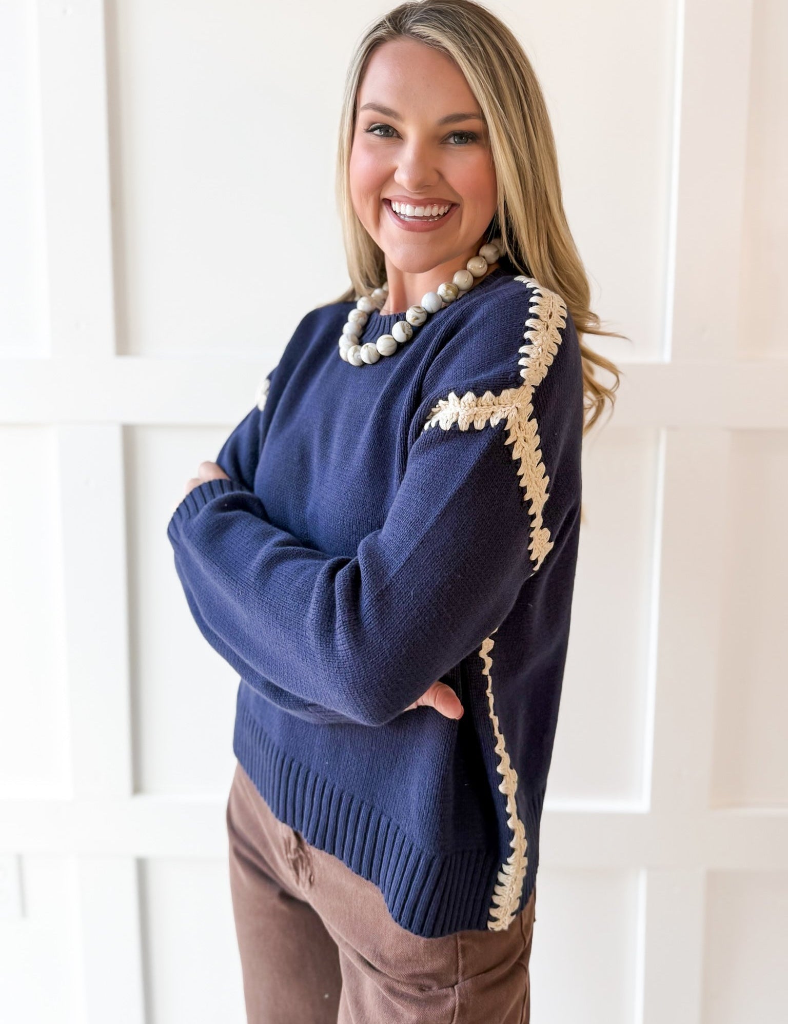 Drop Shoulder Sweater - Midnight