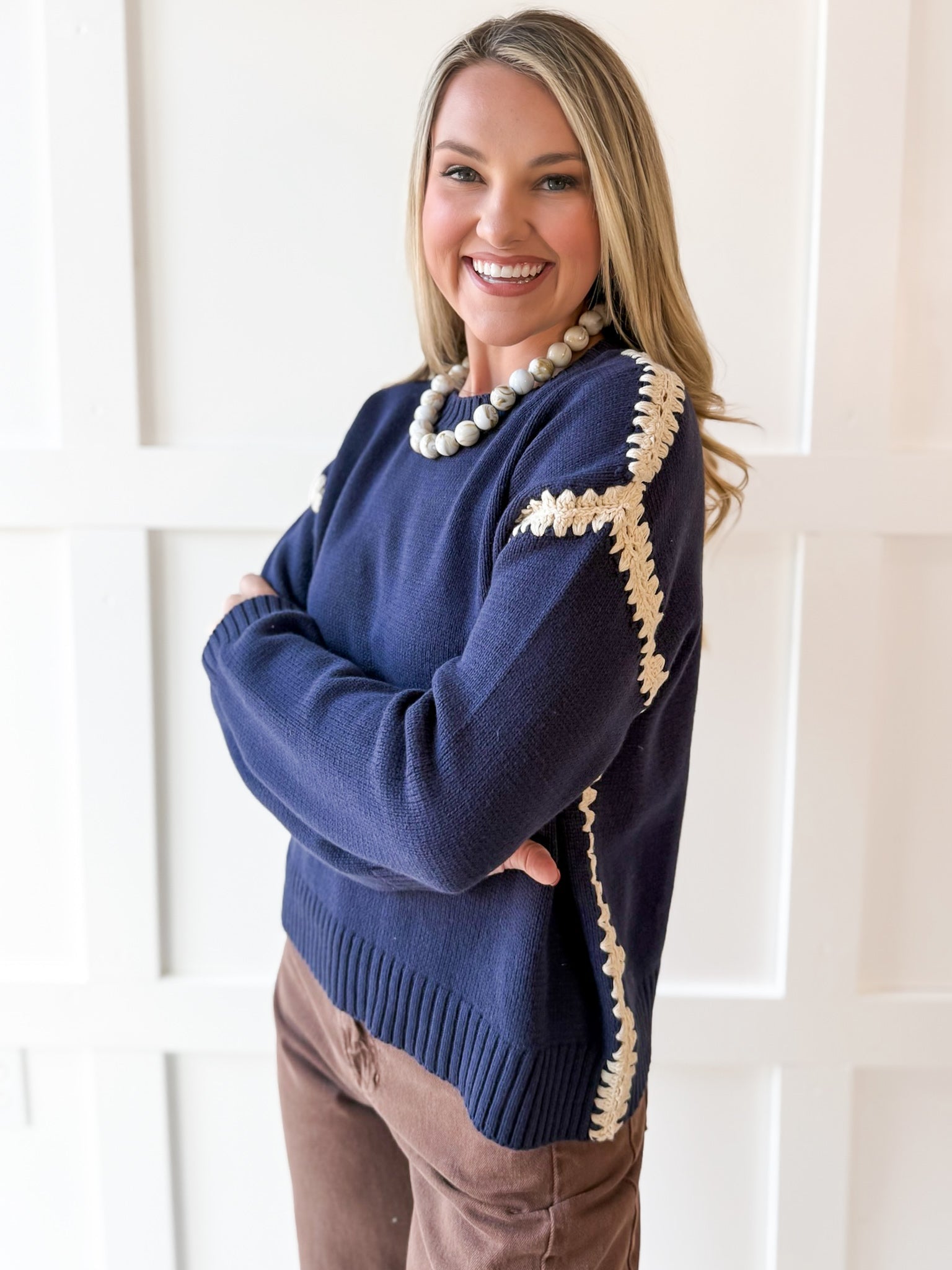 Drop Shoulder Sweater - Midnight