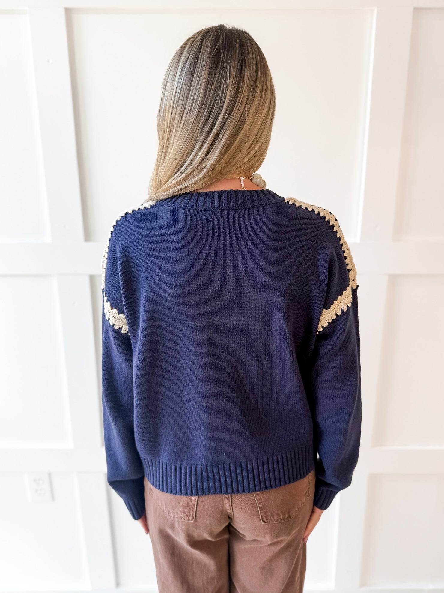 Drop Shoulder Sweater - Midnight