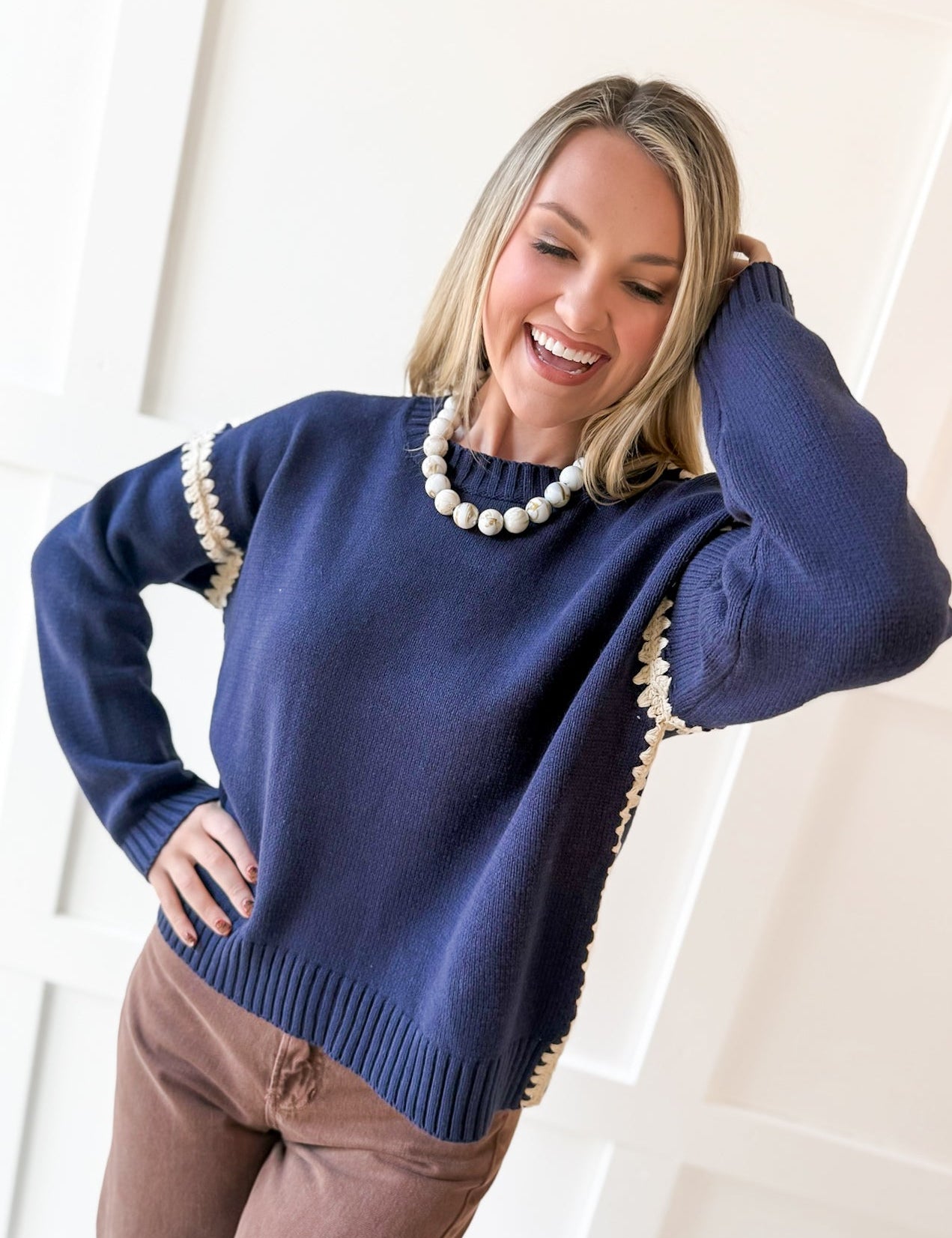 Drop Shoulder Sweater - Midnight