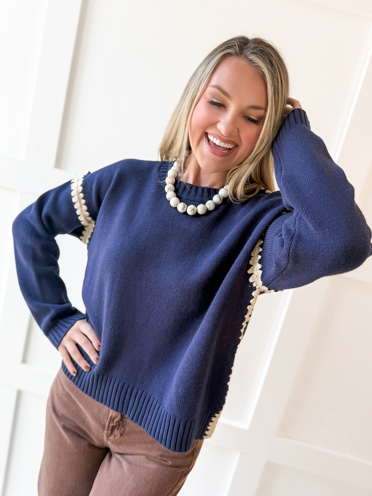 Drop Shoulder Sweater - Midnight