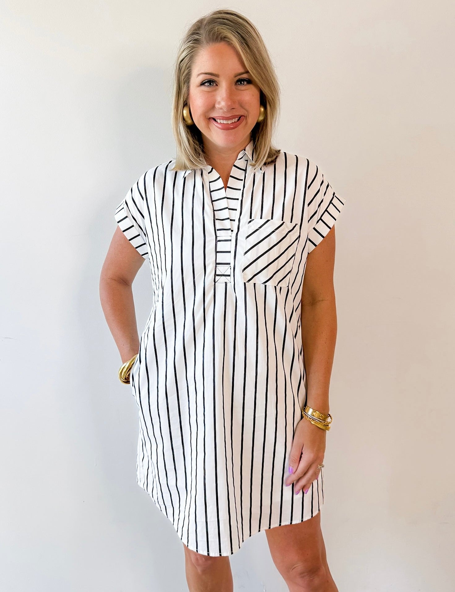 Drop Sleeve Shirt Dress