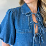 Drop Waist Denim Mini Dress