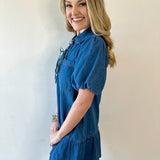 Drop Waist Denim Mini Dress