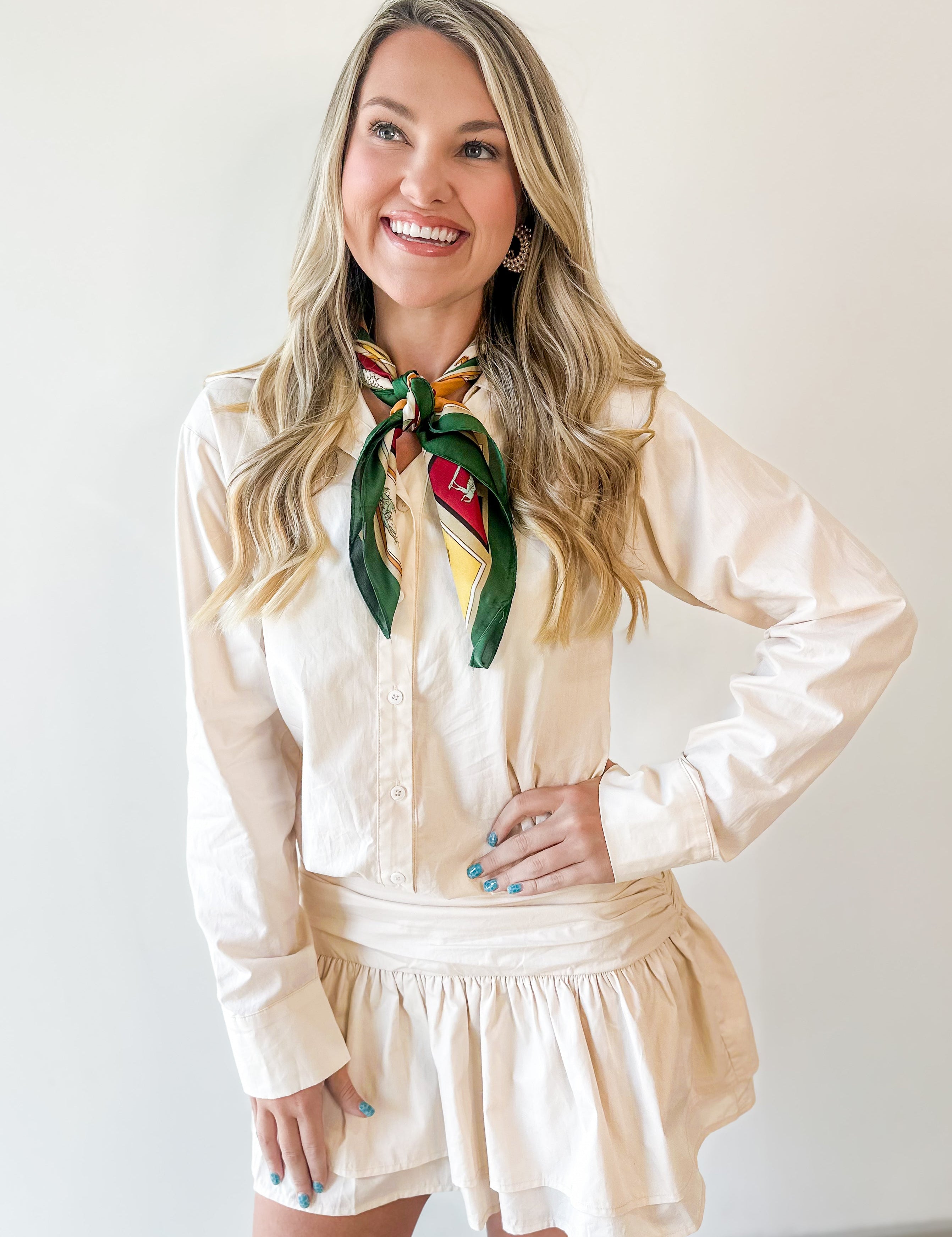 Drop Waist Mini Shirt Dress