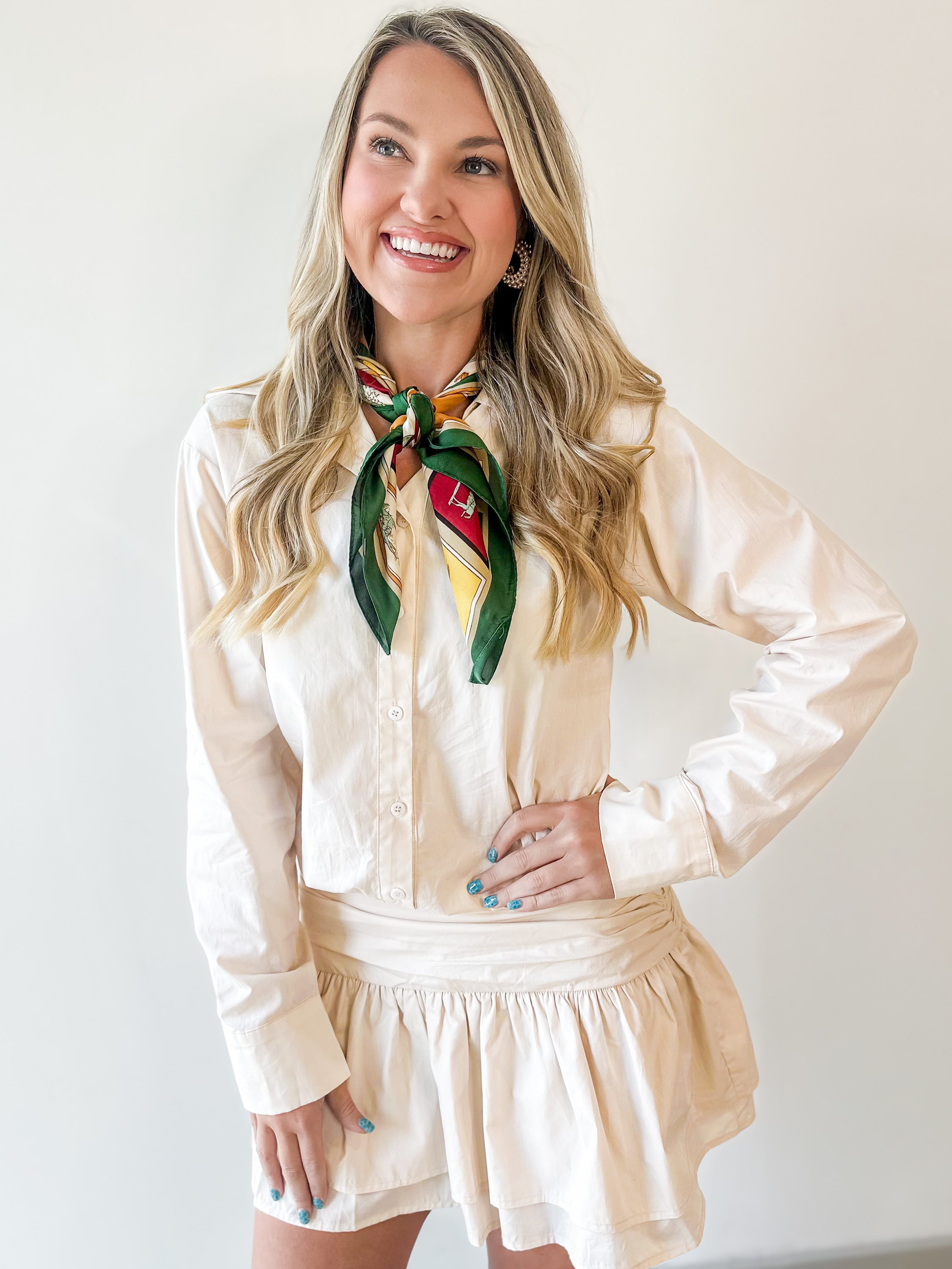 Drop Waist Mini Shirt Dress