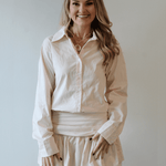 Drop Waist Mini Shirt Dress