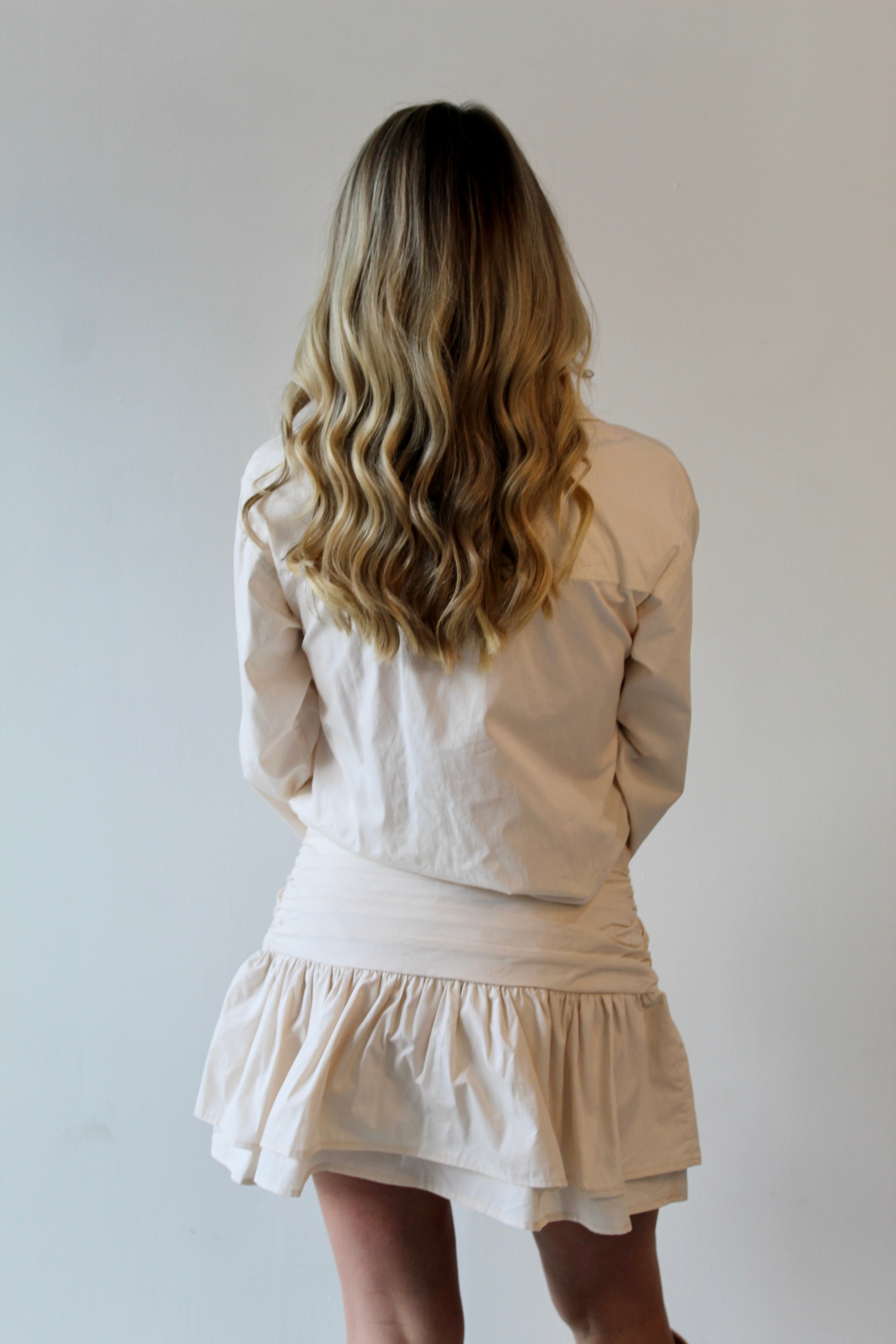 Drop Waist Mini Shirt Dress