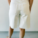 Dropped Long Shorts - White