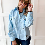 Duck Button Down Shirt - Blue