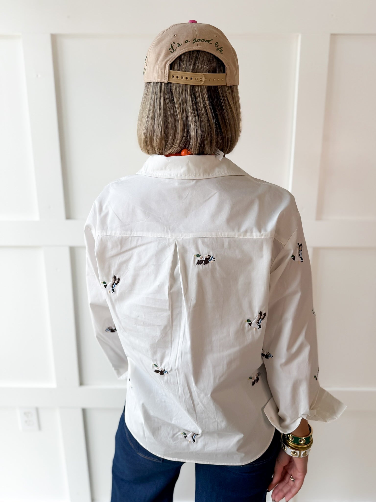 Duck Button Down Shirt - White