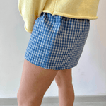 Dusty Blue Checkered Shorts