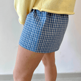 Dusty Blue Checkered Shorts