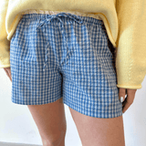 Dusty Blue Checkered Shorts