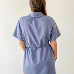 Dusty Blue Poplin Dress