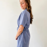 Dusty Blue Poplin Dress
