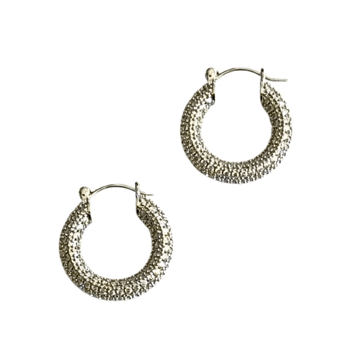 E151 SS MEDIUM PAVE HOOP