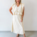 Ecru Bubble Top and Skirt Set