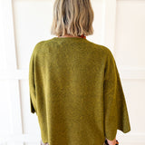 Edge Scallop Knit Sweater - Olive
