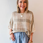 Elanni Stripe Top - Cream/Mocha
