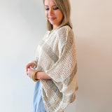 Elanni Stripe Top - Cream/Mocha