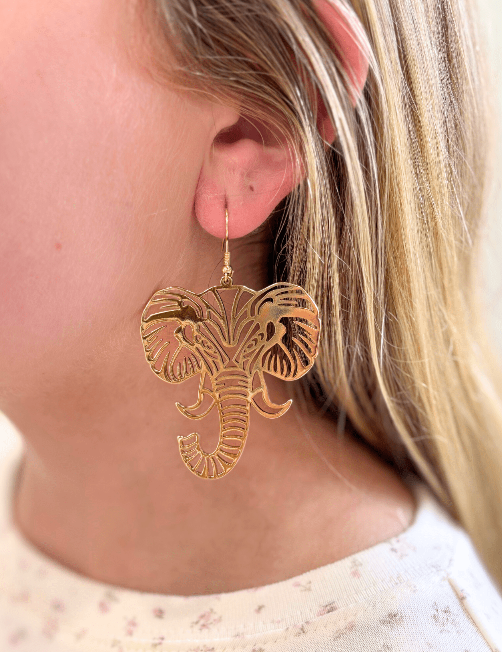 Elephant Face Earrings