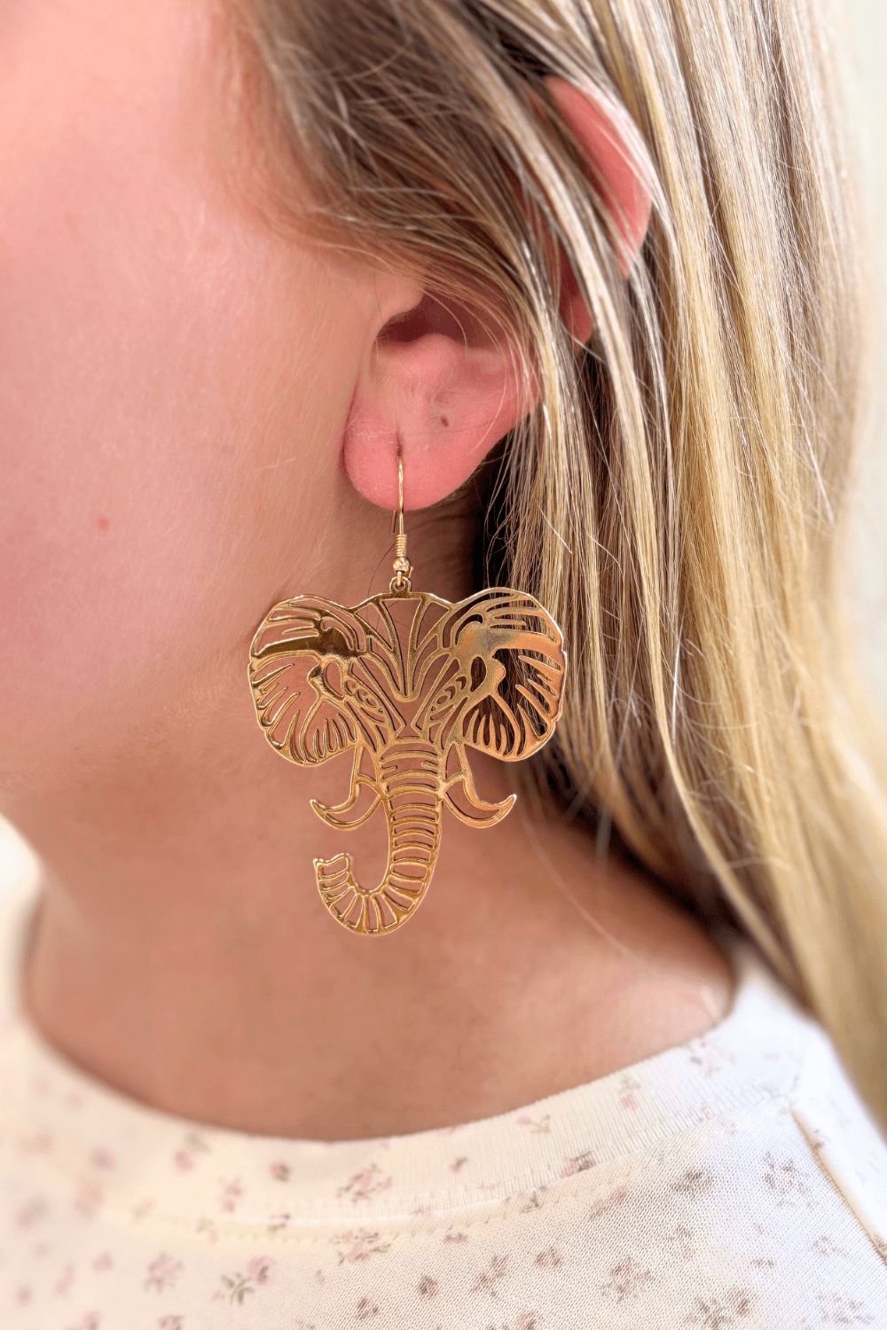Elephant Face Earrings