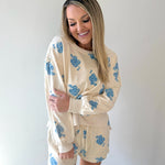 Emboidered Sweater & Short Set - White